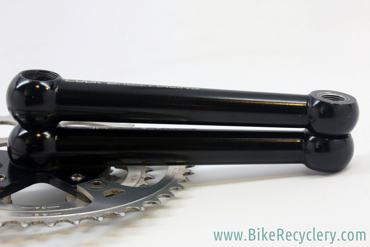 1980's Cook Brothers CBR Dog Bone Crankset: Black, 171mm, 110/74mm, RARE & NEAR MINT