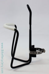 NOS Weyless Water Bottle Cage: Clamp On Mount, Black/White, RARE