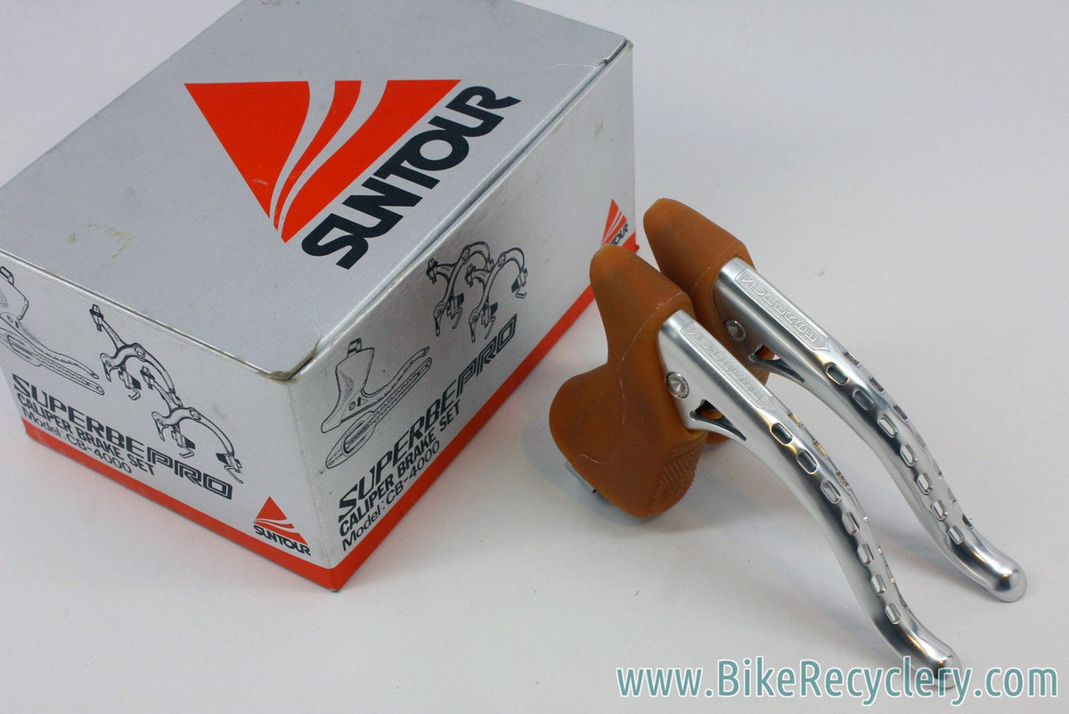 NIB/NOS Suntour Superbe Brake Levers: Dual Slotted CB-3200, Tan Hoods