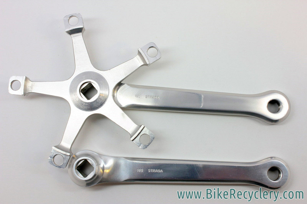 NOS 1968-1972 Campagnolo Nuovo Record Crank Arms: 180mm, Dust Caps (take-off)