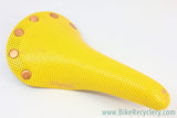 NOS Vintage San Marco Regal Girardi: Perforated Leather - Lemon Yellow - Copper Rails/Rivets - RARE