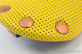 NOS Vintage San Marco Regal Girardi: Perforated Leather - Lemon Yellow - Copper Rails/Rivets - RARE