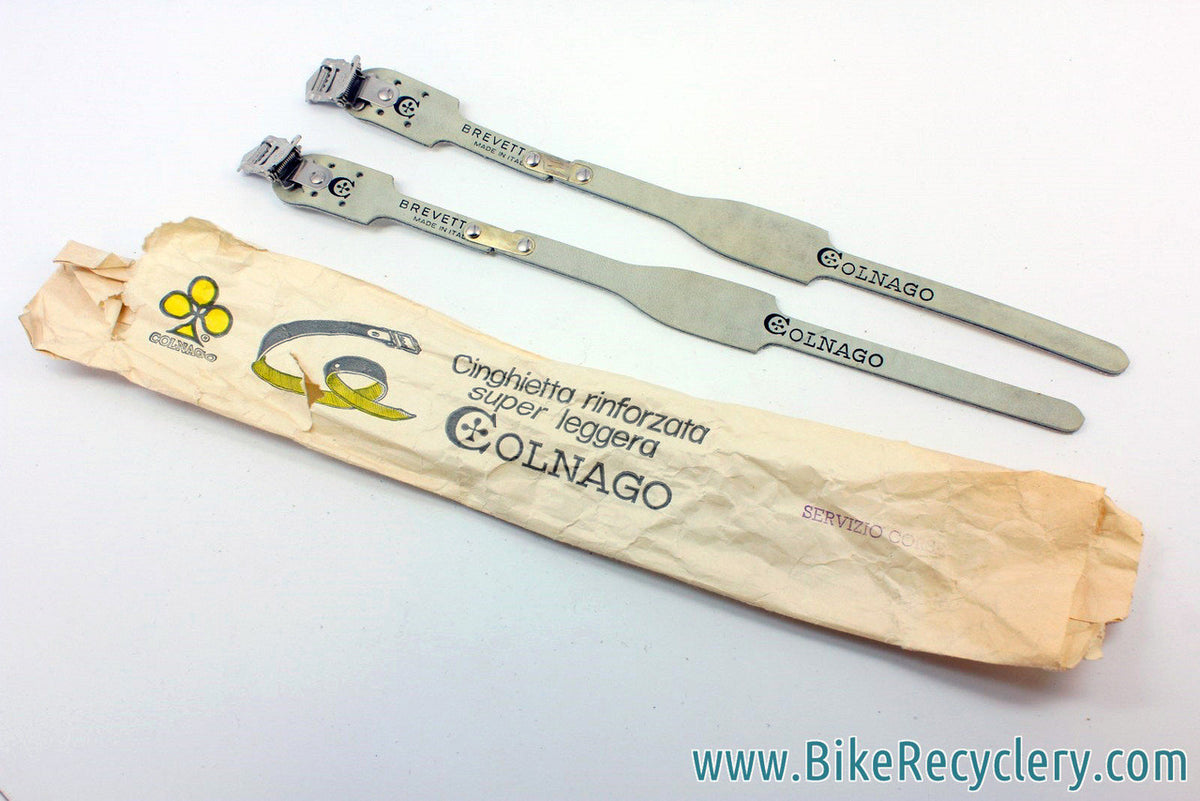 NIB/NOS Colnago Toe Straps! White, 1980's, Alfredo BInda Made, RARE
