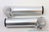 Control Tech Stix Bar Ends: Short & Straight, Silver MINT