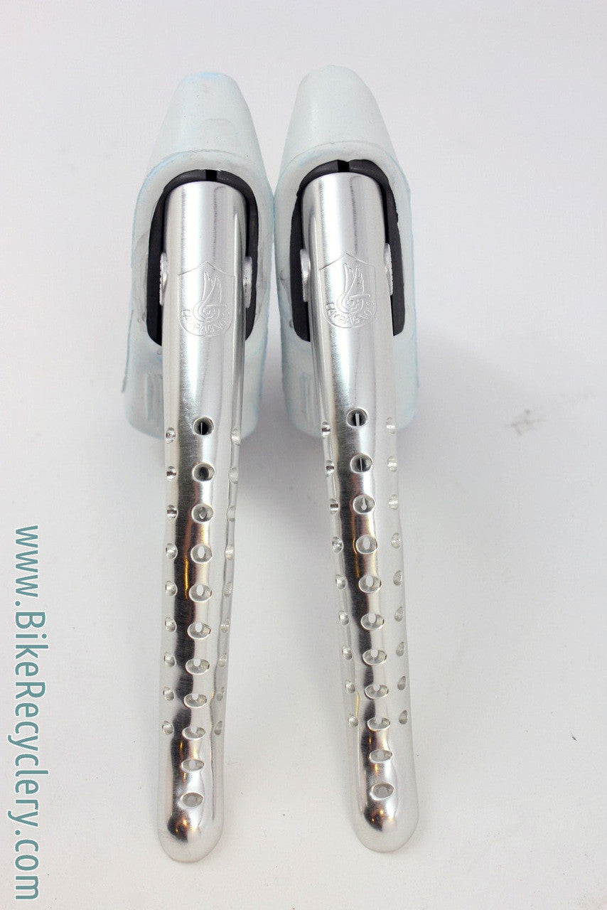 NOS Campagnolo Victory Drilled Brake Levers: White Hoods