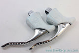 NOS Campagnolo Victory Drilled Brake Levers: White Hoods, Perfect