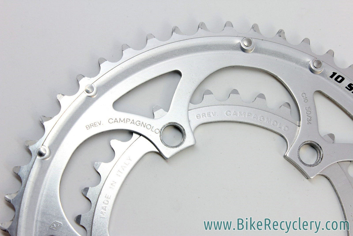 NOS Campagnolo Veloce 10 Speed Compact Chainring Set: 50T & 34T, 110mm