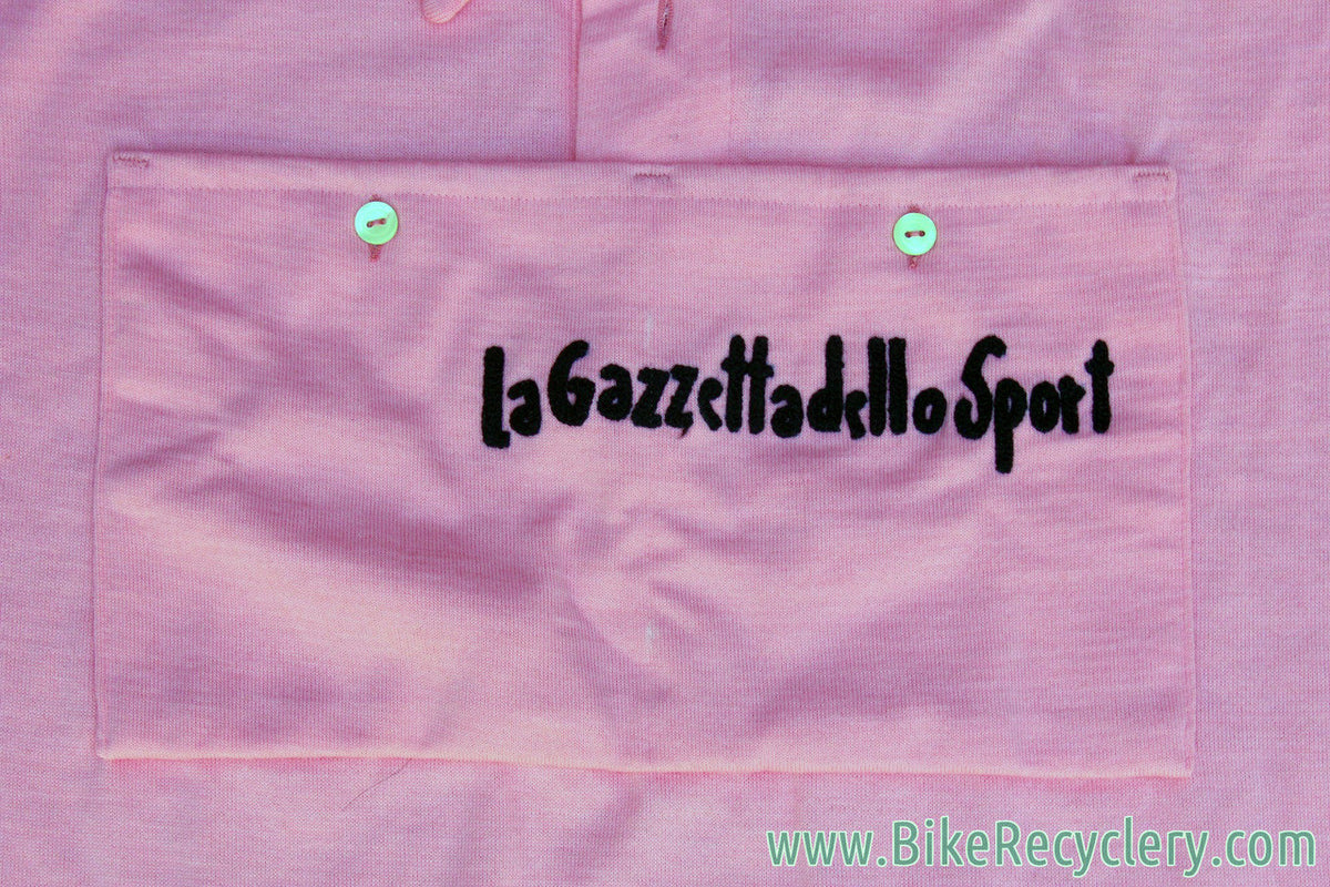 NEW 1940's Vintage-Styled Wool Cycling Jersey: La Gazzetta dello Sport Giro d'Italia Leaders Jersey - Pink - SMS Santini - XXL (L-XL USA)
