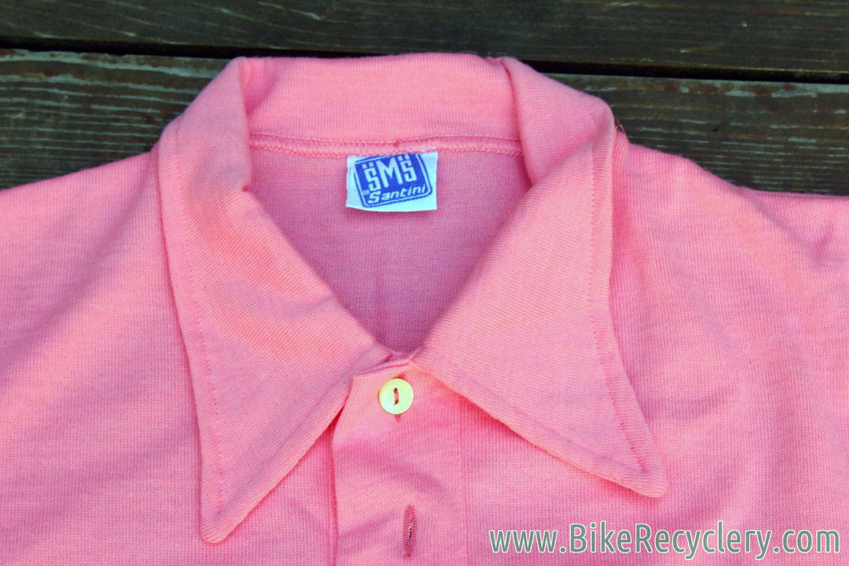 NEW 1940's Vintage-Styled Wool Cycling Jersey: La Gazzetta dello Sport Giro d'Italia Leaders Jersey - Pink - SMS Santini - XXL (L-XL USA)