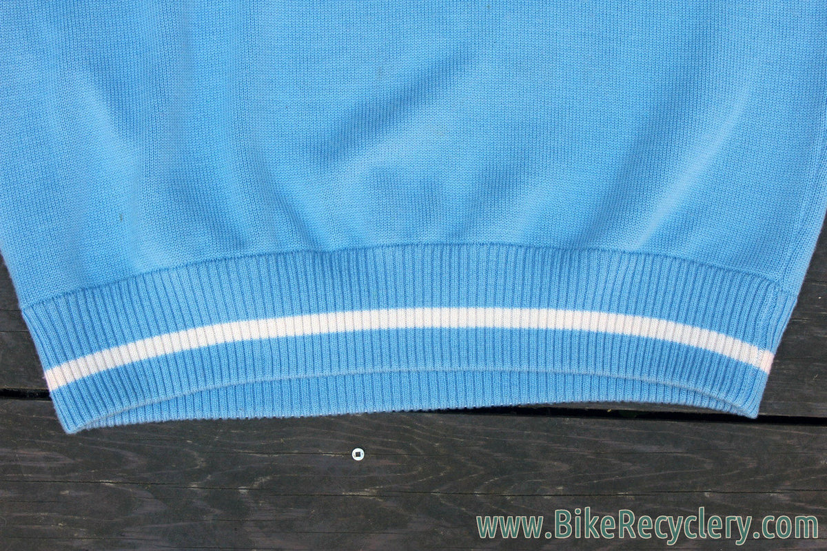 Bianchi Wool Trainer / Apres Sweater: Blue - Vintage Styled  - XL to XXL US