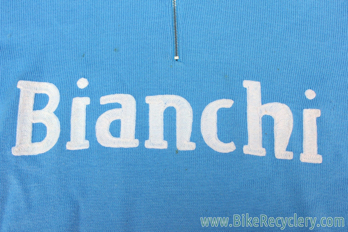 Bianchi Wool Trainer / Apres Sweater: Blue - Vintage Styled  - XL to XXL US