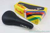 NIB/NOS 1991 Selle Italia Turbo SL / SLG Saddle: Alloy Rails - Black Buffalo Leather RARE!