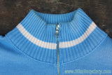 Bianchi Wool Trainer / Apres Sweater: Blue - Vintage Styled  - XL to XXL US