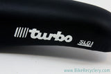 NIB/NOS 1991 Selle Italia Turbo SL / SLG Saddle: Alloy Rails - Black Buffalo Leather RARE!