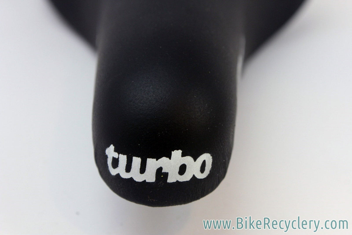 NIB/NOS 1991 Selle Italia Turbo SL / SLG Saddle: Alloy Rails - Black Buffalo Leather RARE!