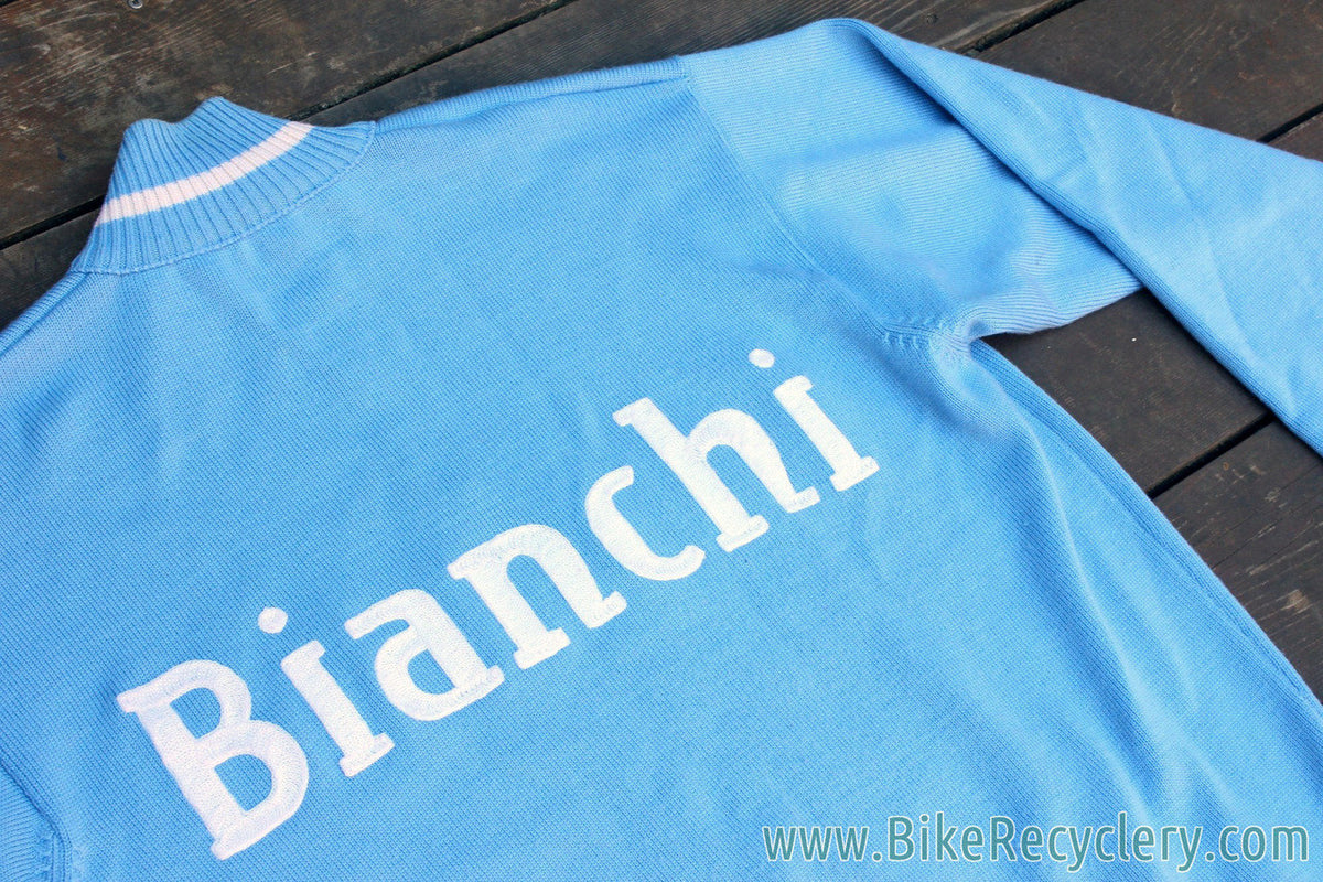 Bianchi Wool Trainer / Apres Sweater: Blue - Vintage Styled  - XL to XXL US
