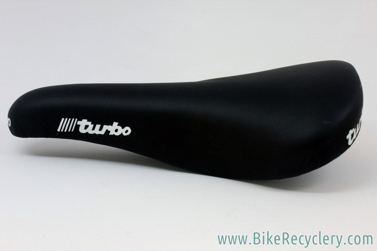 NIB/NOS 1991 Selle Italia Turbo SL / SLG Saddle: Alloy Rails - Black Buffalo Leather RARE!