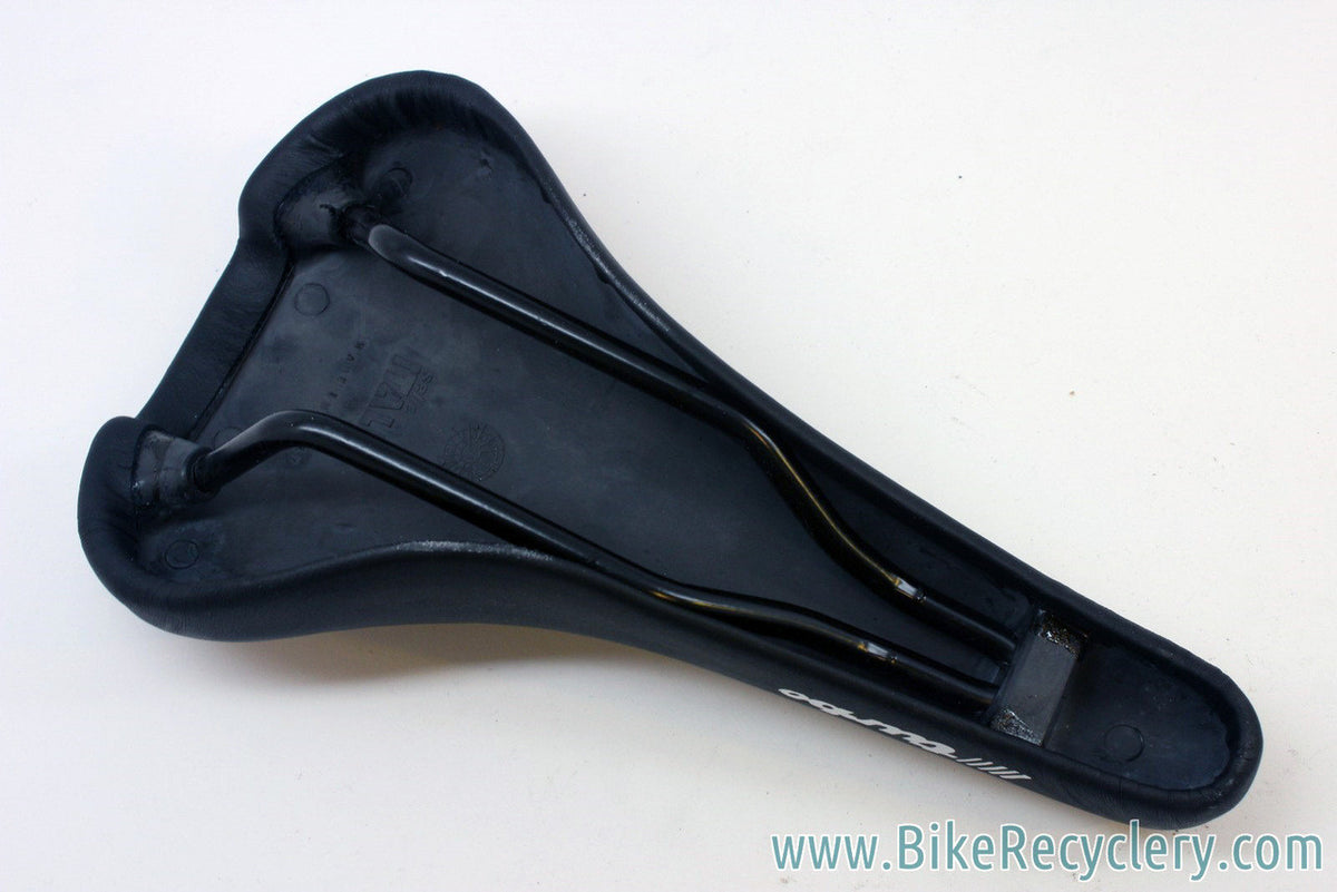 NIB/NOS 1991 Selle Italia Turbo SL / SLG Saddle: Alloy Rails - Black Buffalo Leather RARE!