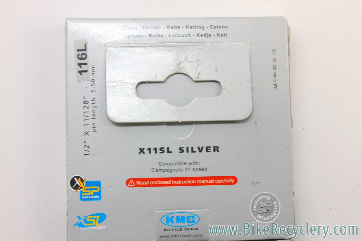 KMC X11SL Chain: Campagnolo 11 Speed, Silver