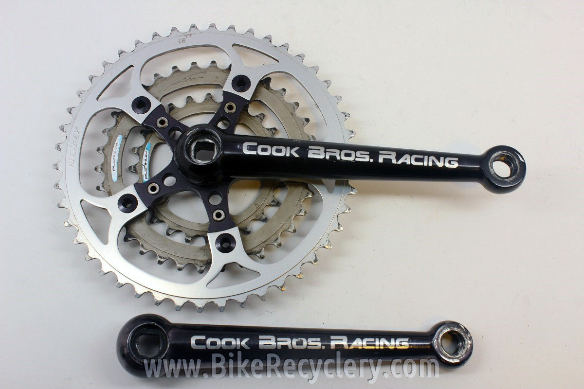 Cook Brothers Dog Bone RSR Crankset: Black, 176mm 110/74mm 46/34/24t