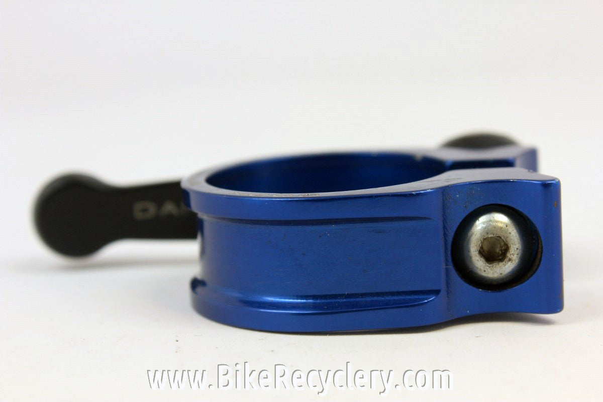 Cook Brothers Seatpost Collar & QR Lever: 31.8mm, Black/Blue, MINT & RARE