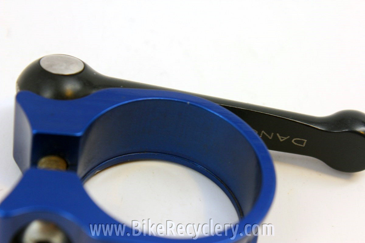 Cook Brothers Seatpost Collar & QR Lever: 31.8mm, Black/Blue, MINT & RARE