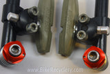 Avid Tri Align Cantilever Brake: Long Version, Turquoise Tri Dangle, Red Caps, Black, Original Kool Stop
