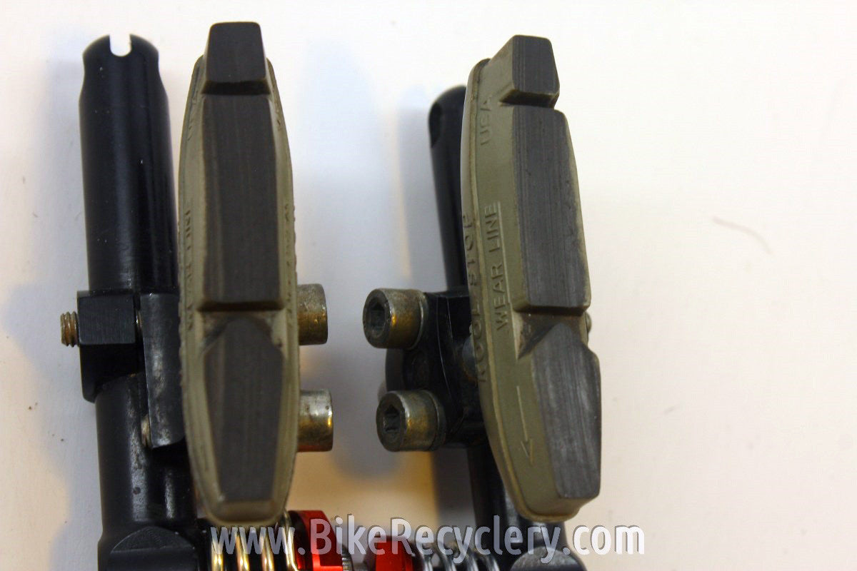 Avid Tri Align Cantilever Brake: Long Version, Turquoise Tri Dangle, Red Caps, Black, Original Kool Stop