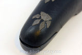 Vintage Bontrager San Marco Saddle: Embroidered Paws, Black Leather, 1990's