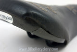 Vintage Bontrager San Marco Saddle: Embroidered Paws, Black Leather, 1990's