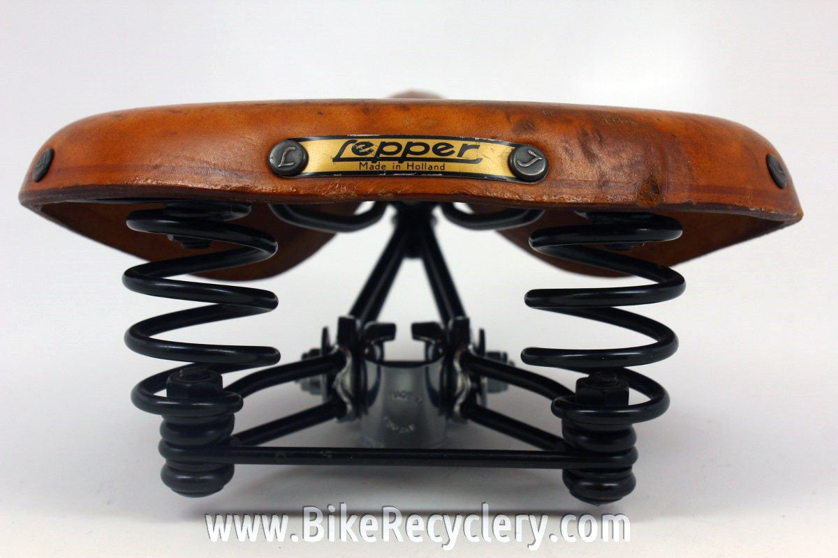 Lepper Marko Polo Uno Leather Saddle: Sprung, Comfort, Tan Brown Mint