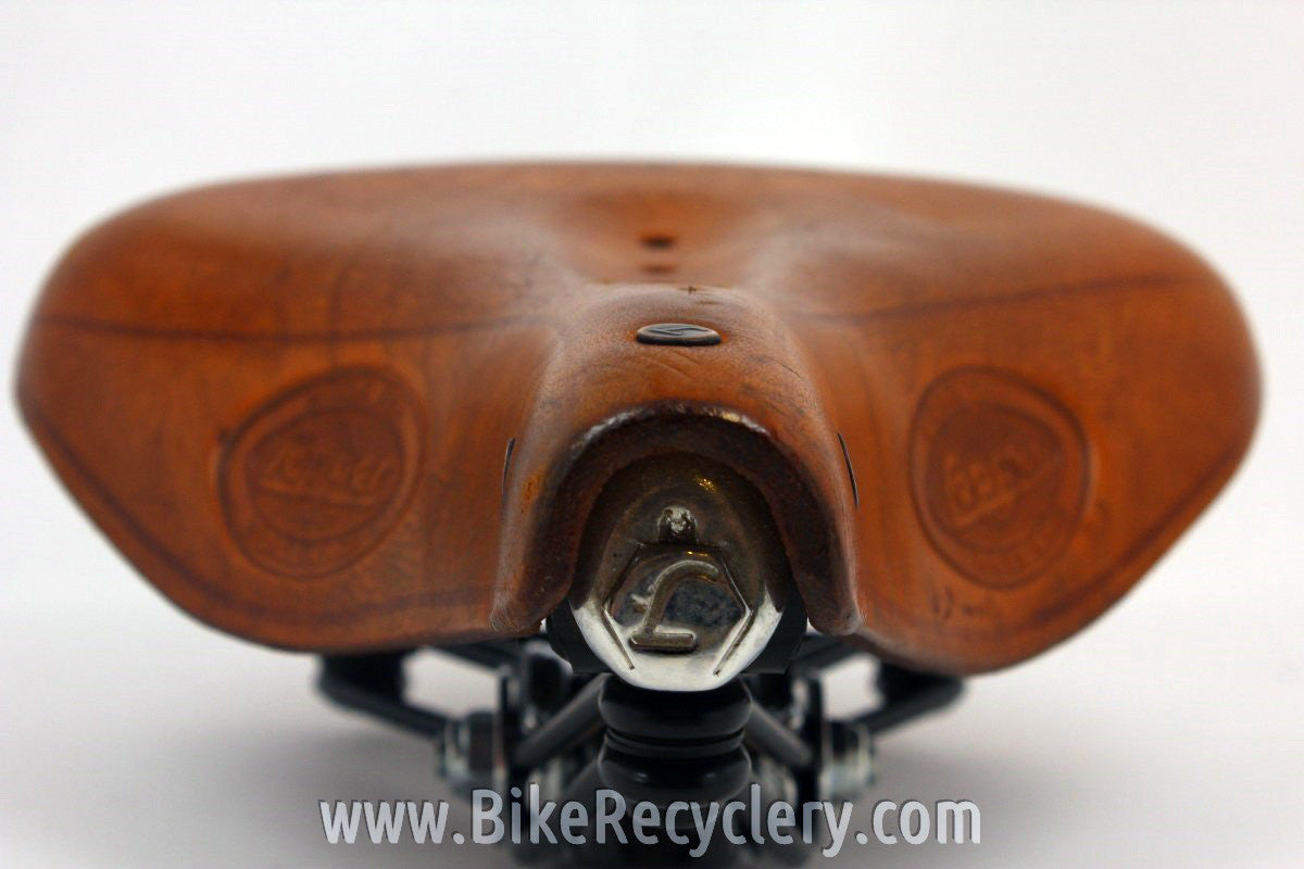 Lepper Marko Polo Uno Leather Saddle: Sprung, Comfort, Tan Brown Mint