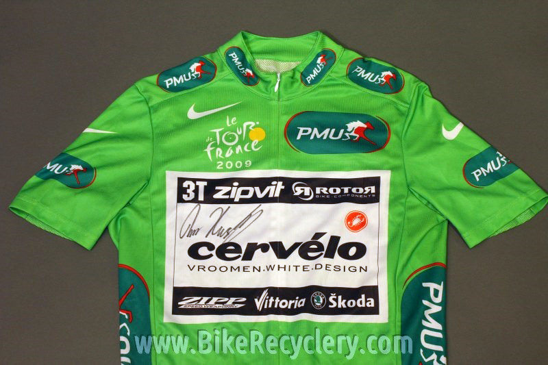 Team Cervelo-Vroomen White Design 2009 Tour De France Green Cycling Jersey: Medium, NEW