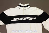 Authentic Zipp Speed Weaponry Winter Cycling Sweater / Jersey: 100% Cotton, White/Black, Medium, NEW