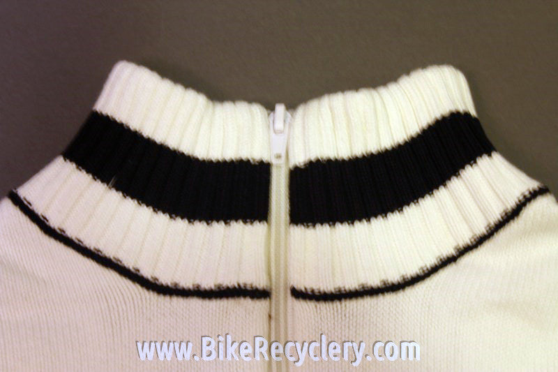 Authentic Zipp Speed Weaponry Winter Cycling Sweater / Jersey: 100% Cotton, White/Black, Medium, NEW