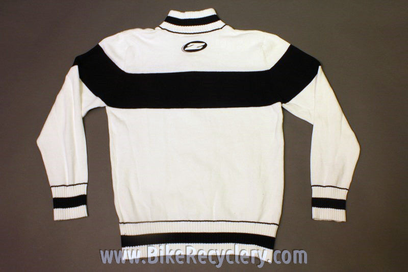 Authentic Zipp Speed Weaponry Winter Cycling Sweater / Jersey: 100% Cotton, White/Black, Medium, NEW