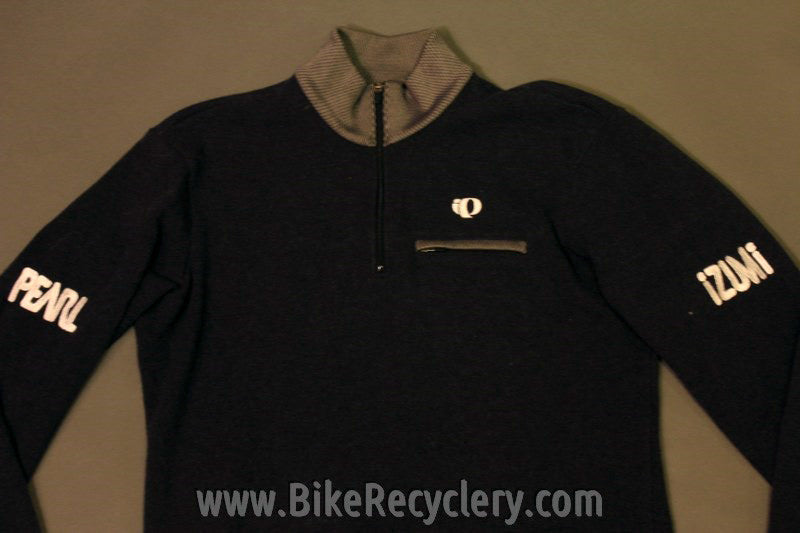 Pearl Izumi Wool Cycling Winter Sweater Jersey: Quarter Zip, Grey, Medium, NEW