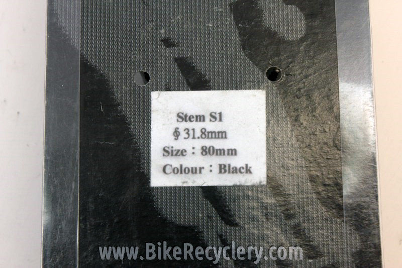 Far Near S1 Threadless Stem: 80mm x 31.8mm Zero Rise Black NEW