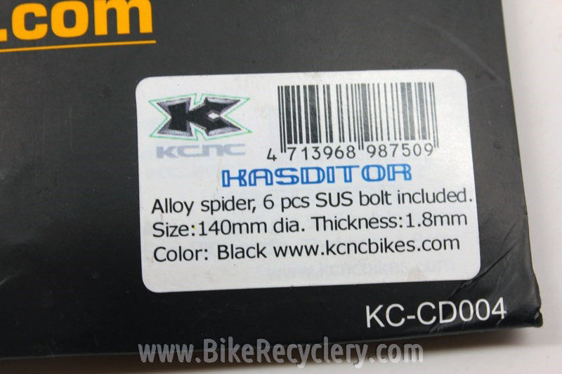 KCNC Kasditor Disc Brake Rotor: 140mm, Black Spider, 62g NEW