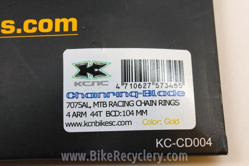 KCNC Blade MTB Chainring: 44t x 104mm 4-bolt BCD Orange / Gold Anodized NEW
