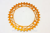 KCNC K4 Cobweb Chainring: 34t x 110mm Road Compact, Orange / Gold Anodized NEW