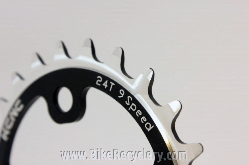 KCNC Standard Series MTB Chainring: 24t x 64mm BCD Black Silver NEW