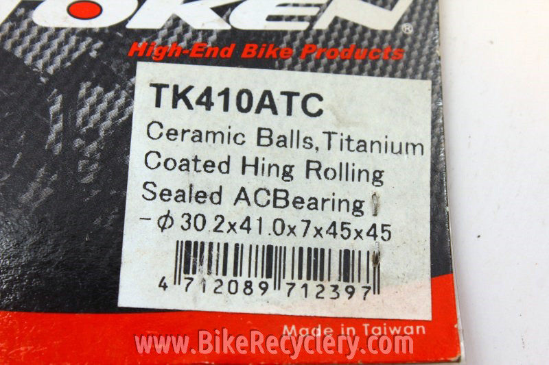 Token TK410ATC Integrated IS Headset Bearings: Ceramic Titanium, Ø30.2x41.0x8x45°x45° NEW