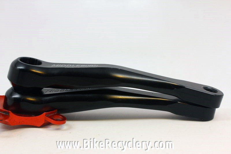Middleburn RS7 Crankset: 175mm, 94/58mm, Black w/ Red Spider, ISIS, EXC