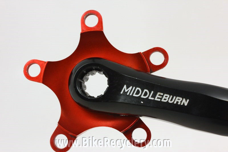 Middleburn RS7 Crankset: 175mm, 94/58mm, Black w/ Red Spider, ISIS, EXC