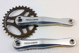 Middleburn RS7 Crankset: 175mm, Uno 32t Single Speed, Square Taper, Silver MINT