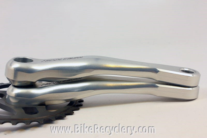 Middleburn RS7 Crankset: 175mm, Uno 32t Single Speed, Square Taper, Silver MINT