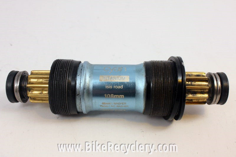 Crank Brothers Cyan Titanium Road ISIS Bottom Bracket: 108mm x 73mm/68mm, Near Mint