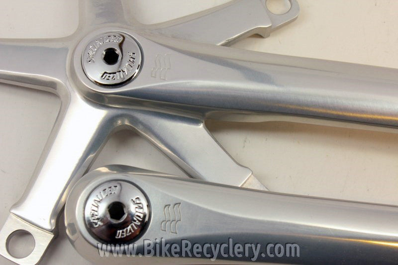 NIB/NOS Vintage Specialized Racing "Flag" Crankset: Road 144mm BCD, 175mm, Dust Caps, Pristine