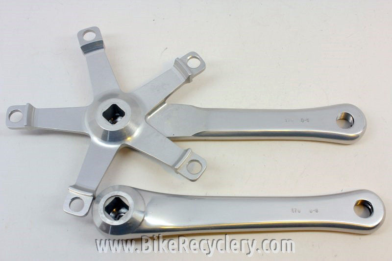 NIB/NOS Vintage Specialized Racing "Flag" Crankset: Road 144mm BCD, 175mm, Dust Caps, Pristine